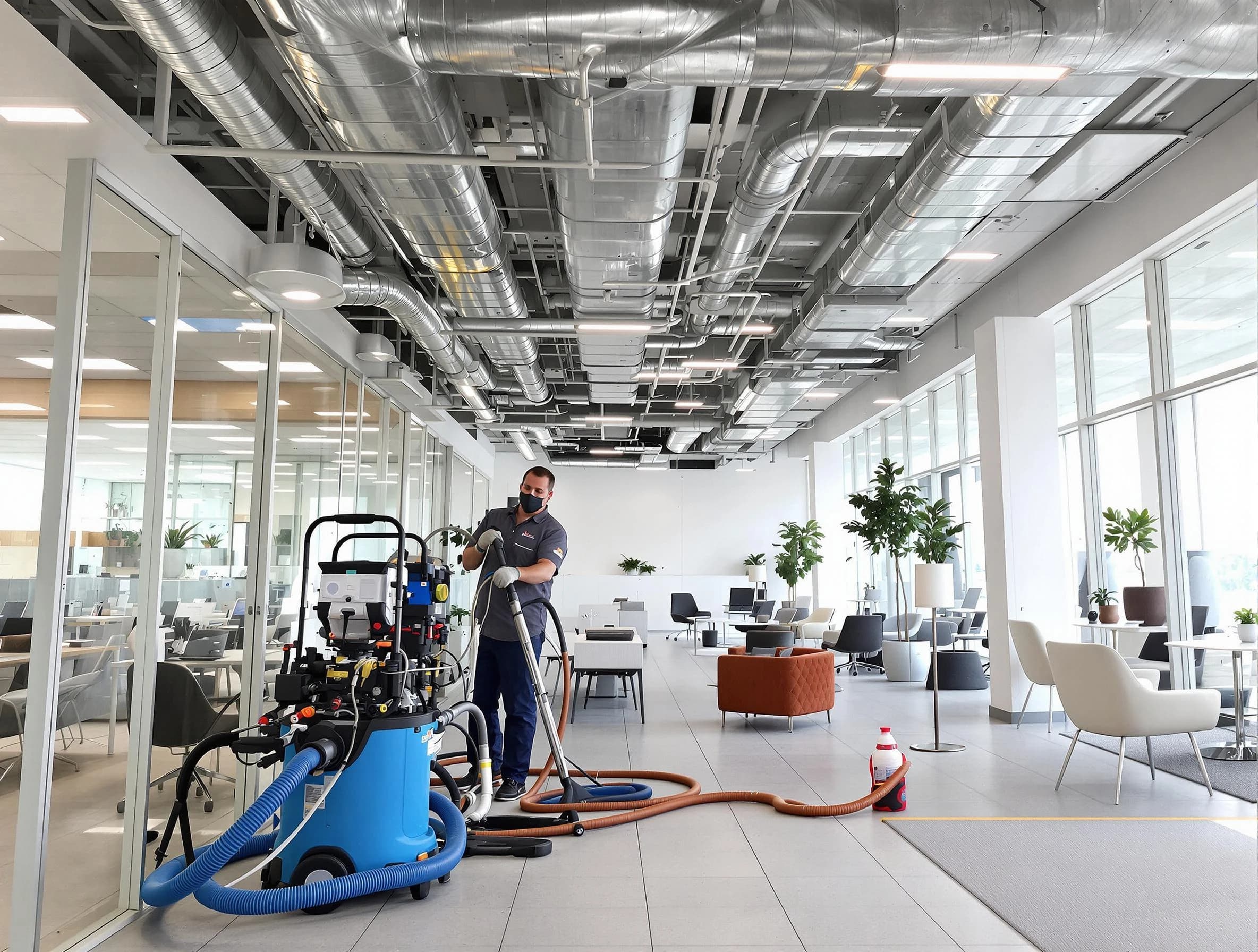 Redan Air Duct Cleaning team conducting comprehensive commercial duct cleaning at a business location in Redan