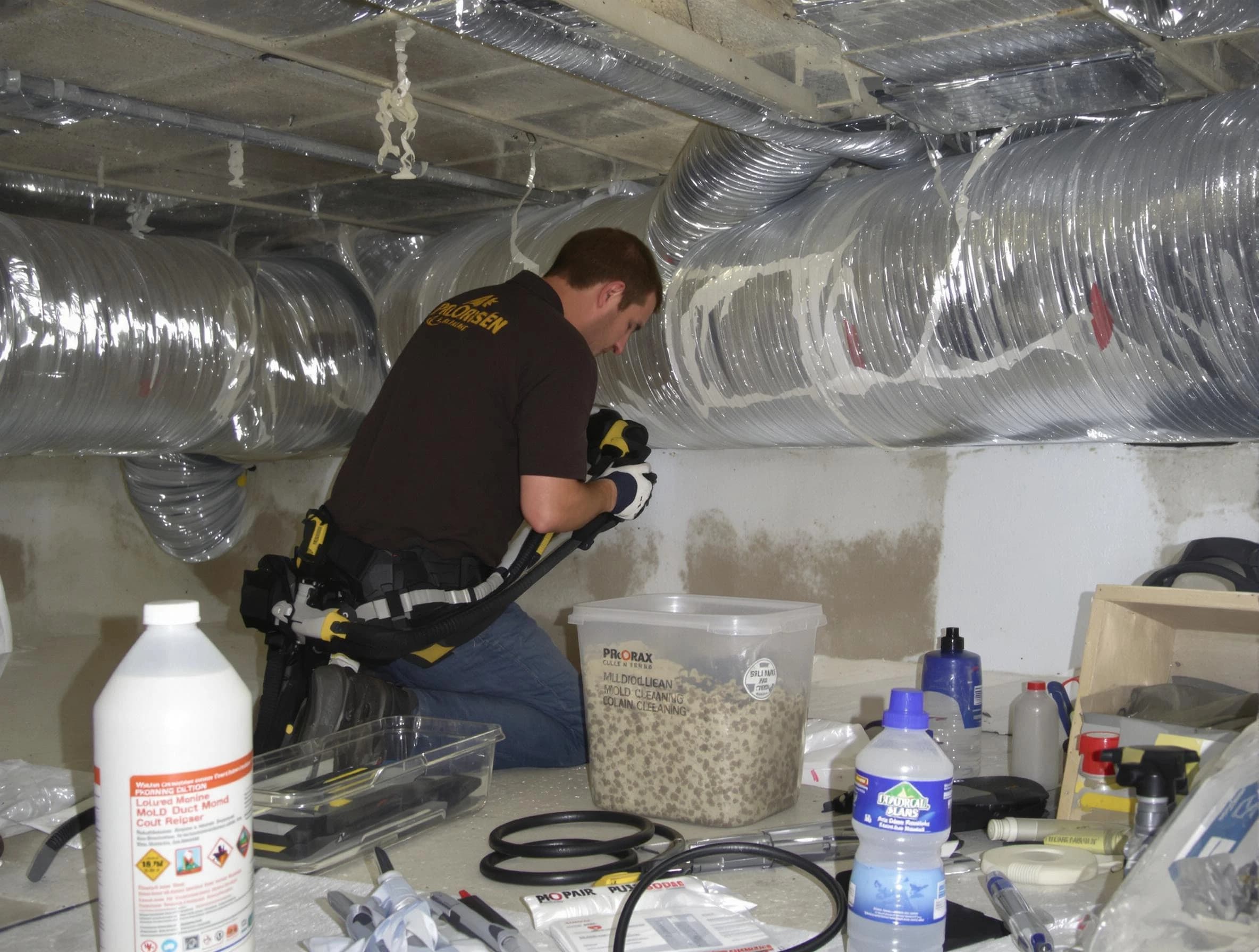 Redan Air Duct Cleaning specialist performing professional mold removal from air ducts in Redan
