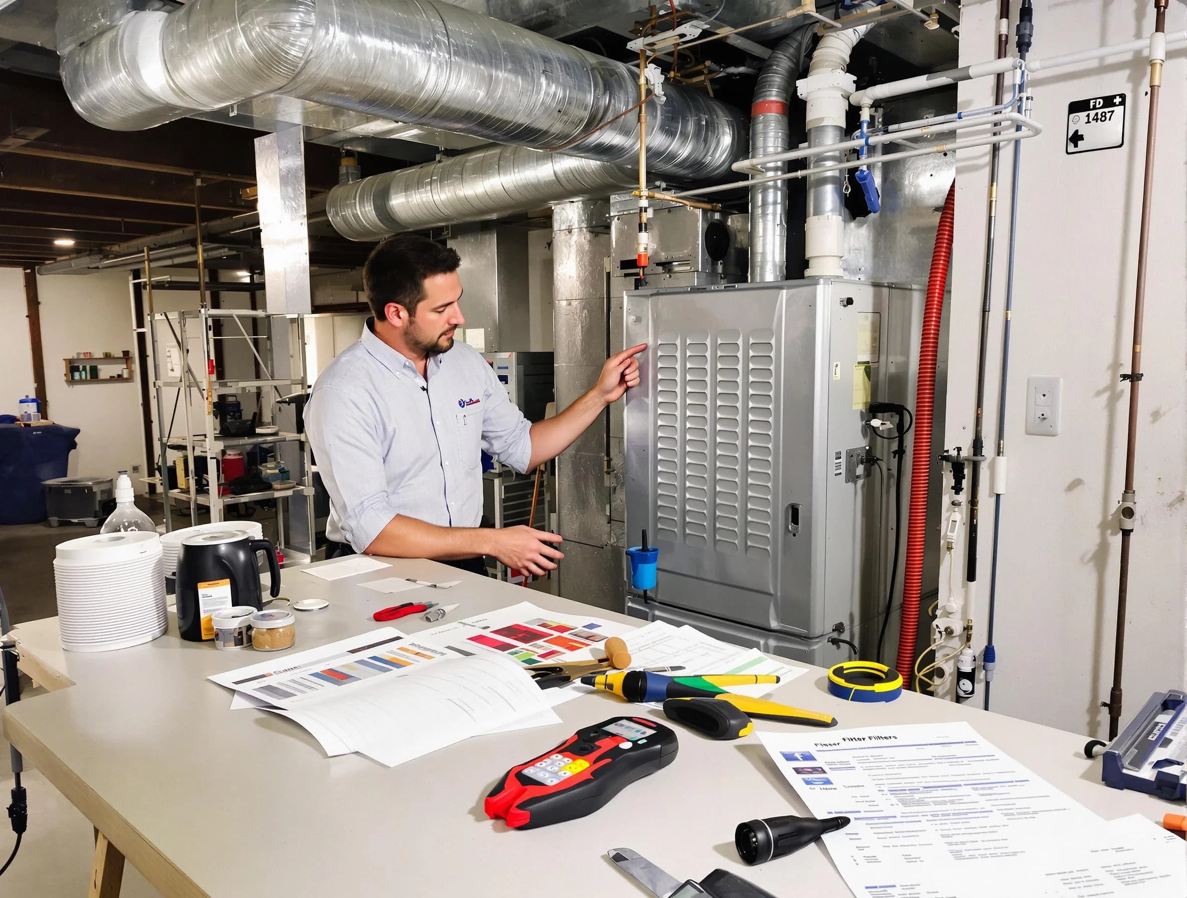 Redan Air Duct Cleaning inspector conducting detailed filter system evaluation using professional diagnostic tools in Redan